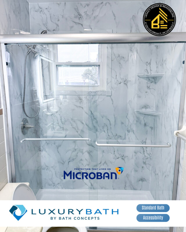 A bathroom should be comfortable, attractive, and practical.

With Luxury Bath by Bath Concepts and Microban Technology, Legacy Design & Remodeling helps Middle River homeowners explore bathroom solutions designed for everyday living.

Ready to discuss your project? Call (443) 267-7601!